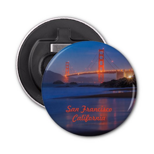 San Francisco California Golden Gate Bridge Button Flesopener (Voorkant)