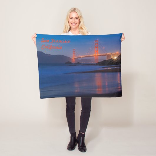 San Francisco California Golden Gate Bridge Fleece Deken (In situ)