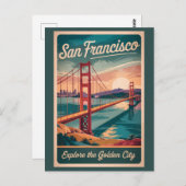 San Francisco California Golden Gate Bridge reizen Briefkaart (Voorkant / Achterkant)