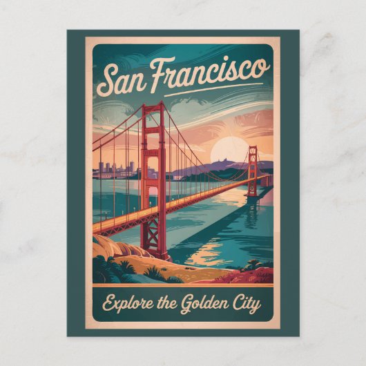 San Francisco California Golden Gate Bridge reizen Briefkaart (Voorkant)
