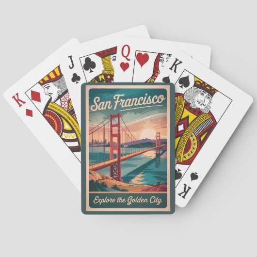 San Francisco California Golden Gate Bridge reizen Pokerkaarten (Achterkant)