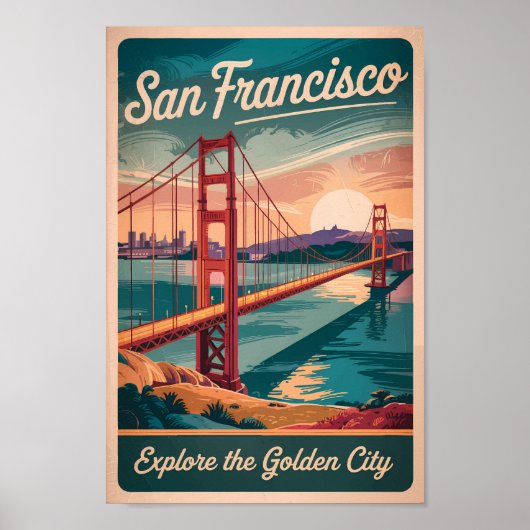 San Francisco California Golden Gate Bridge reizen Poster (Voorkant)