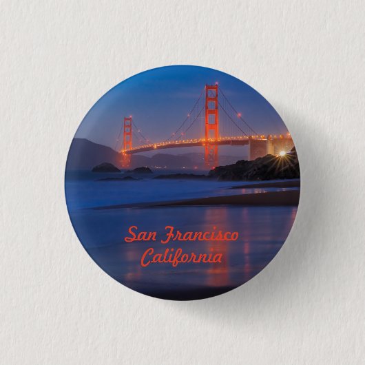 San Francisco California Golden Gate Bridge Ronde Button 3,2 Cm (Voorkant)