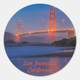 San Francisco California Golden Gate Bridge Ronde Sticker