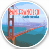 San Francisco California Golden Gate Bridge Sticker (Voorkant)