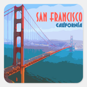San Francisco California Golden Gate Bridge Vierkante Sticker