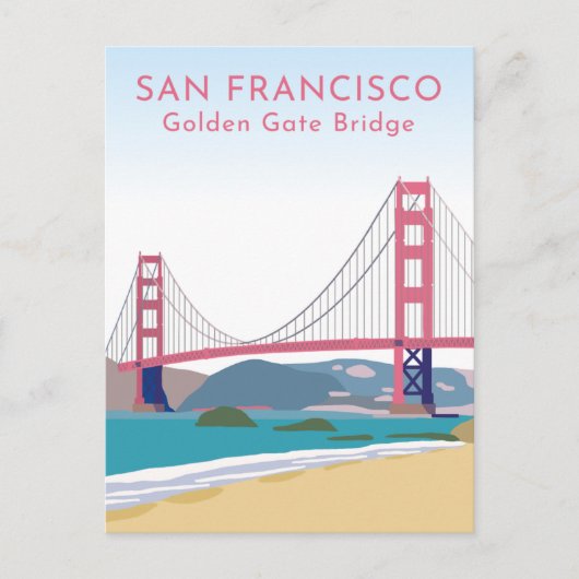 San Francisco California Golden Gate Briefkaart (Voorkant)