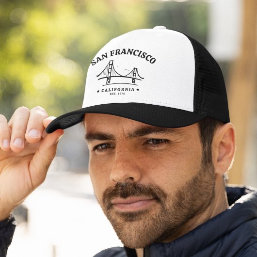 San Francisco California Golden Gate Landscape Trucker Pet