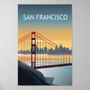 San francisco california Golden Gate Poster