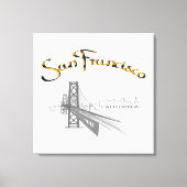 San Francisco, California Grey Gold Canvas Afdruk (Voorkant)