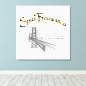 San Francisco, California Grey Gold Canvas Afdruk (Insitu (Houten vloer))