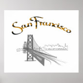 San Francisco, California Grey Gold Poster (Voorkant)