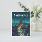 San Francisco California kunst reizen Briefkaart (Staand voorkant)