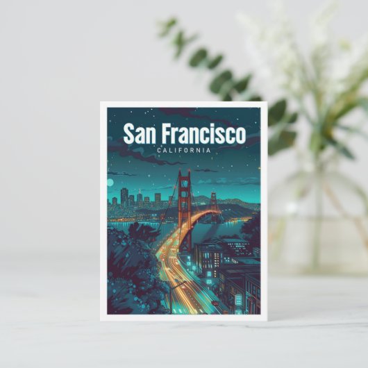 San Francisco California  kunst reizen Briefkaart (Staand voorkant)