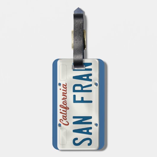 San Francisco California License Bord Bagagelabel (Achterkant verticaal)