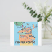 San Francisco California Map Briefkaart (Staand voorkant)
