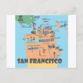 San Francisco California Map Briefkaart (Voorkant)
