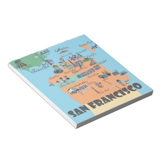 San Francisco California Map Notitieblok (Schuin)