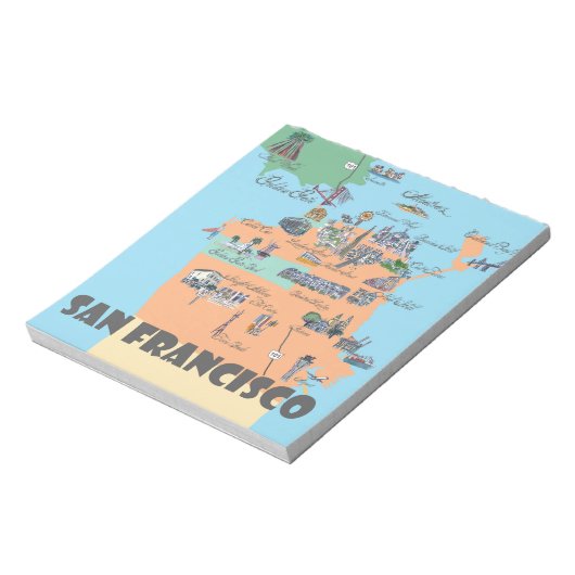 San Francisco California Map Notitieblok (Linkerzijde)