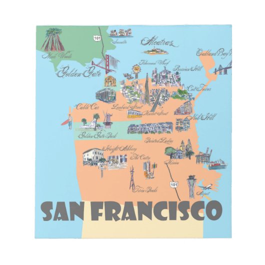 San Francisco California Map Notitieblok (Voorkant)