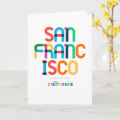 San Francisco California Mid Century, Pop Art Kaart (Gele Bloem)
