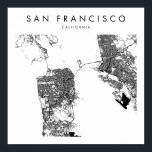 San Francisco California Minimal Modern Street Map Poster<br><div class="desc">San Francisco California Minimal Modern Street Map</div>
