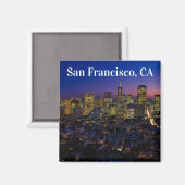 San Francisco California Night Scene Magneet (Voorkant / Achterkant)
