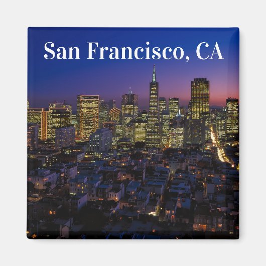 San Francisco California Night Scene Magneet (Voorkant)