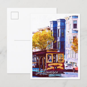San Francisco California Oil Paint City Landschap Briefkaart