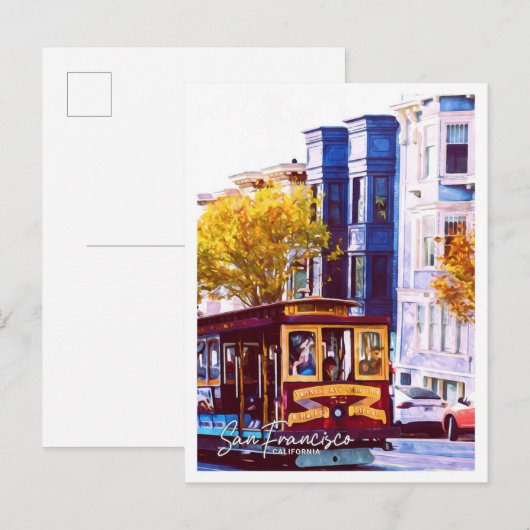 San Francisco California Oil Paint City Landschap Briefkaart (Voorkant / Achterkant)