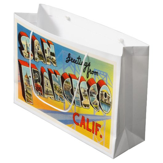 San Francisco California Old Travel Souvenir Large Cadeautasje (Voorkant Gekanteld)
