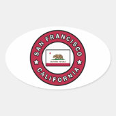 San Francisco California Ovale Sticker (Voorkant)