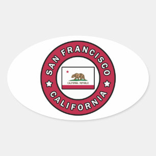 San Francisco California Ovale Sticker