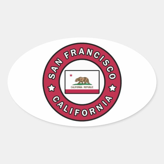 San Francisco California Ovale Sticker (Voorkant)