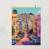 San Francisco California Reizen Briefkaart (Voorkant / Achterkant)
