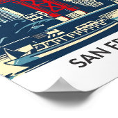 San Francisco California Retro kunstwerk reizen Poster (Hoek)