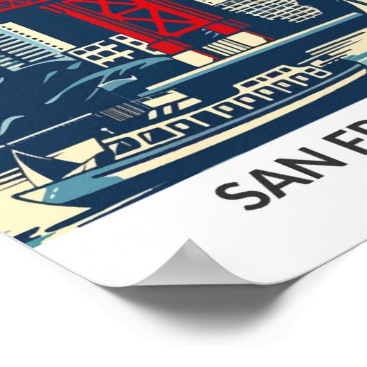 San Francisco California Retro kunstwerk reizen Poster (Hoek)