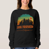 San Francisco California  Retro Stripe Trui (Voorkant)