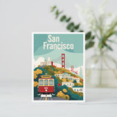 San Francisco California - Rode kabelbaan Briefkaart (Staand voorkant)