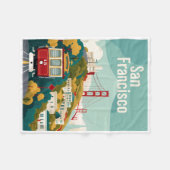San Francisco California - Rode kabelbaan Fleece Deken (Voorkant (Horizontaal))