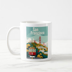 San Francisco California - Rode kabelbaan Koffiemok