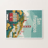 San Francisco California - Rode kabelbaan Legpuzzel (Horizontaal)