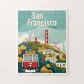 San Francisco California - Rode kabelbaan Legpuzzel (Verticaal)
