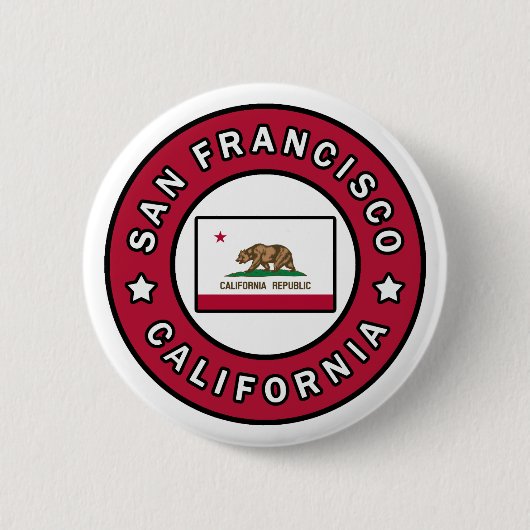 San Francisco California Ronde Button 5,7 Cm (Voorkant)
