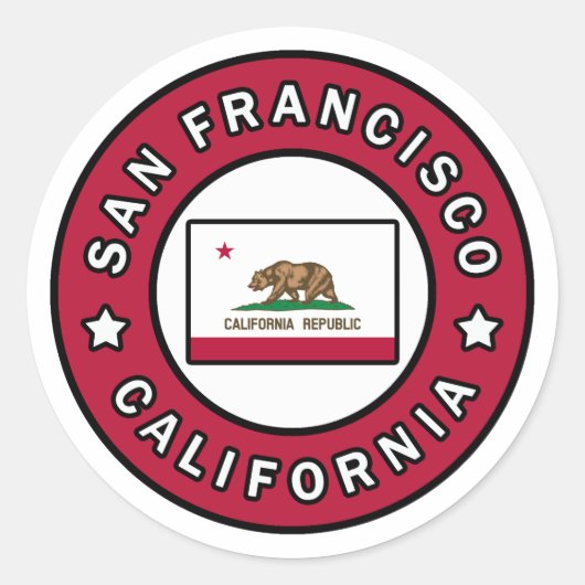San Francisco California Ronde Sticker (Voorkant)