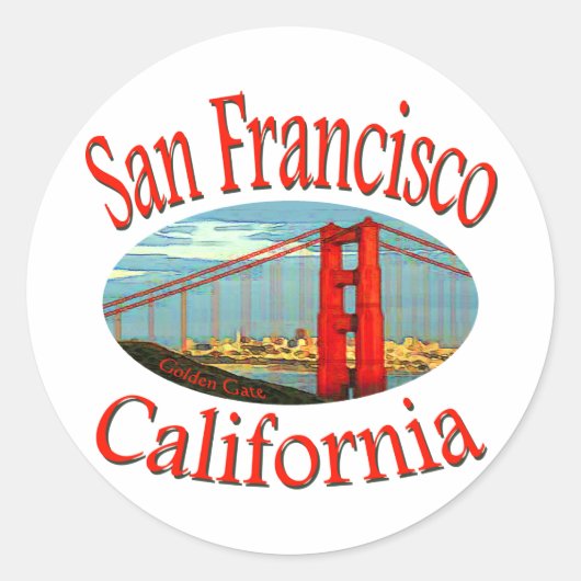San Francisco California Ronde Sticker (Voorkant)