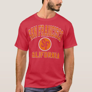 San Francisco California SF Varsity Style Oranje P T-shirt