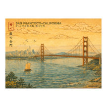 San Francisco California Silhouet in Japanse Ukiyo