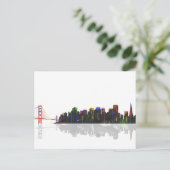 San Francisco California Skyline Briefkaart (Staand voorkant)