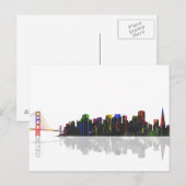 San Francisco California Skyline Briefkaart (Voorkant / Achterkant)
